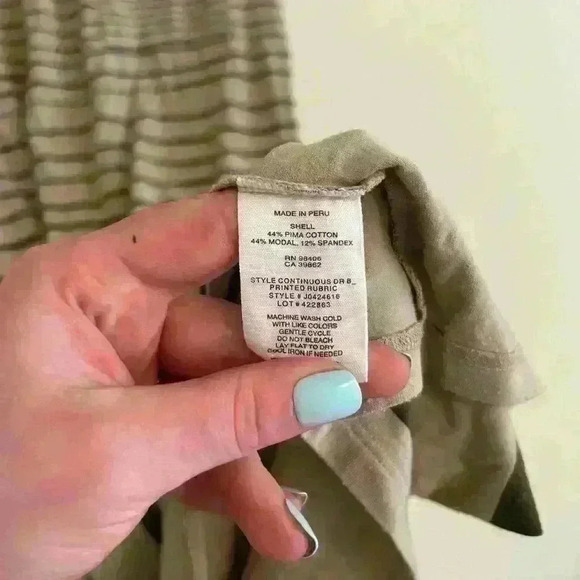 Theory Continuous Stripe Crew Neck Short Sleeve Knit Dress Size Small Pima Cotto - Picture 4 of 5